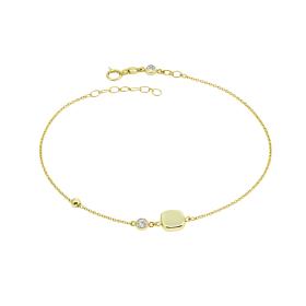 Βραχιόλι Χρυσός K9 με Λευκά Ζιργκόν SKU-84806