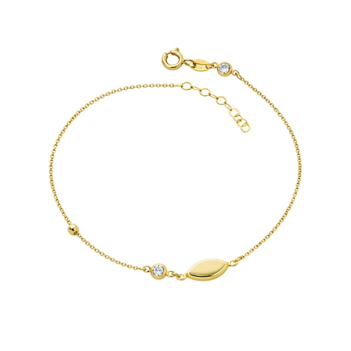 Βραχιόλι Χρυσός K9 με Λευκό Ζιργκόν SKU-84808