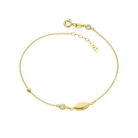 Βραχιόλι Χρυσός K9 με Λευκό Ζιργκόν SKU-84808