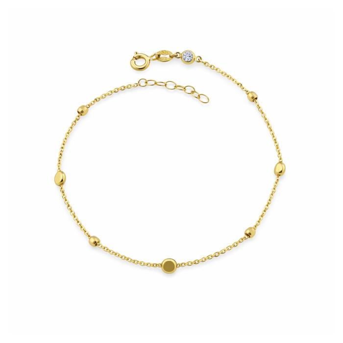Βραχιόλι Χρυσός K9 με Λευκό Ζιργκόν SKU-84809