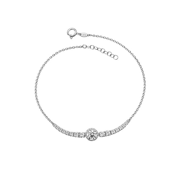 Βραχιόλι Ροζέτα Λευκόχρυσος K9 με Λευκά Ζιργκόν SKU-84817
