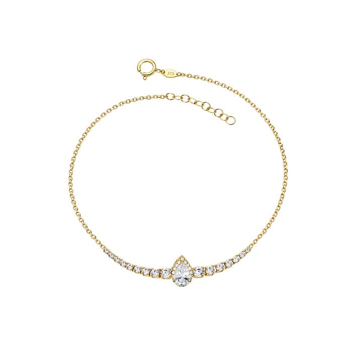 Βραχιόλι Ροζέτα Χρυσός K9 με Λευκά Ζιργκόν SKU-84818
