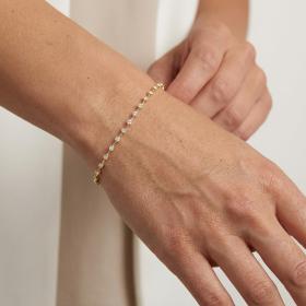 Βραχιόλι Χρυσός K14 με Λευκά Ζιργκόν SKU-84216