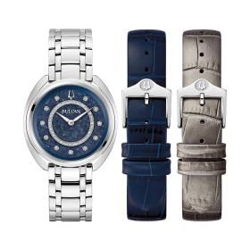 Γυναικείο Ρολόι BULOVA Duality Classic με Μπλέ Denshu Καντράν SKU-84238