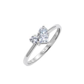 Δαχτυλίδι Καρδιά Λευκόχρυσος K9 με Λευκά Ζιργκόν SKU-84777