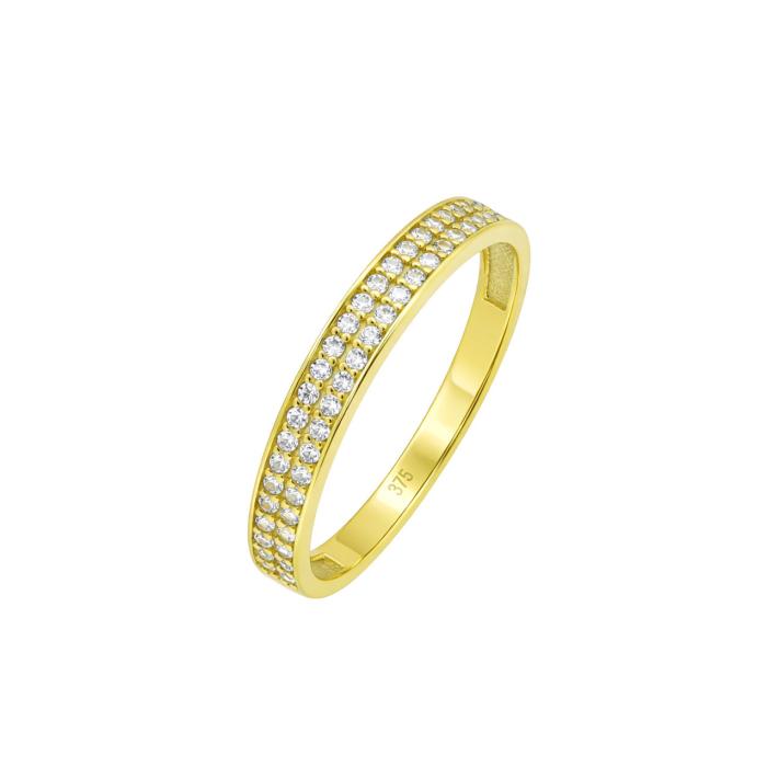 Δαχτυλίδι με Λευκά Ζιργκόν Χρυσός K9 SKU-84855