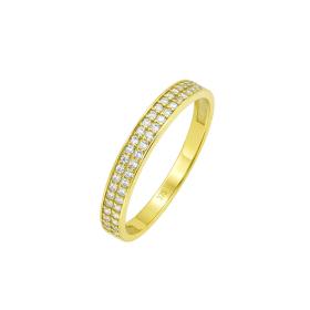 Δαχτυλίδι με Λευκά Ζιργκόν Χρυσός K9 SKU-84855