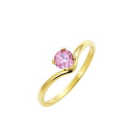 Δαχτυλίδι Μονόπετρο με Ροζ Ζιργκόν σε Κίτρινο Χρυσό Κ9 SKU-84209