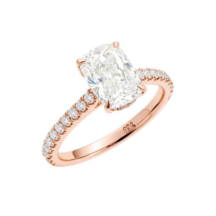 Δαχτυλίδι Μονόπετρο Ροζ Χρυσός K18 με Lab Grown Διαμάντια SKU-84294