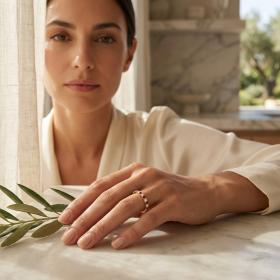 Δαχτυλίδι Σειρέ με Διαμάντια & Ρουμπίνια σε Κίτρινο Χρυσό K18 SKU-84665