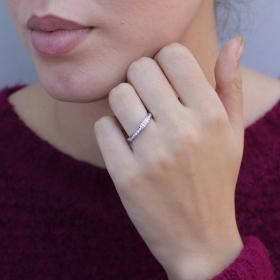 Δαχτυλίδι Σειρέ με Διαμάντια σε Λευκόχρυσο K14 SKU-84304