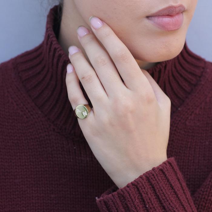 Δαχτυλίδι Σεβαλιέ με Διαμάντια σε Κίτρινο Χρυσό K18 SKU-84151