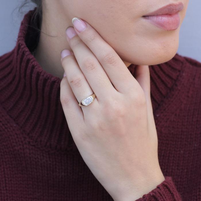 Δαχτυλίδι με Lab Grown Διαμάντι Χρυσός K14 SKU-84152