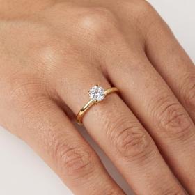 Μονόπετρο Δαχτυλίδι με Λευκό Ζιργκόν Χρυσός Κ9 SKU-84208