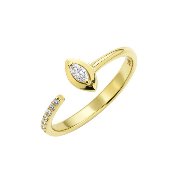 Δαχτυλίδι με Διαμάντια Χρυσός K14 SKU-84235