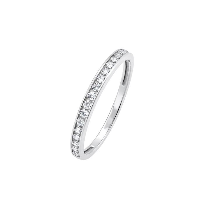 Δαχτυλίδι Σειρέ Ολόβερο Λευκόχρυσος K9 με Λευκά Ζιργκόν SKU-84865
