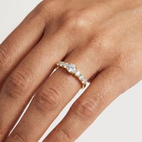 Δαχτυλίδι Χρυσός K9 με Λευκά Ζιργκόν SKU-84770