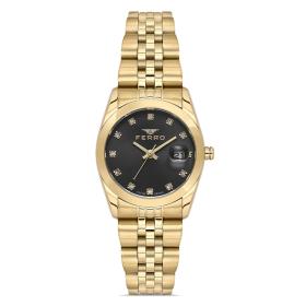Γυναικείο Ρολόι FERRO με Μαύρο Καντράν SKU-84998