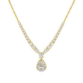 Γυναικείο Κολιέ με Λευκά Ζιργκόν Χρυσός K9 SKU-84792