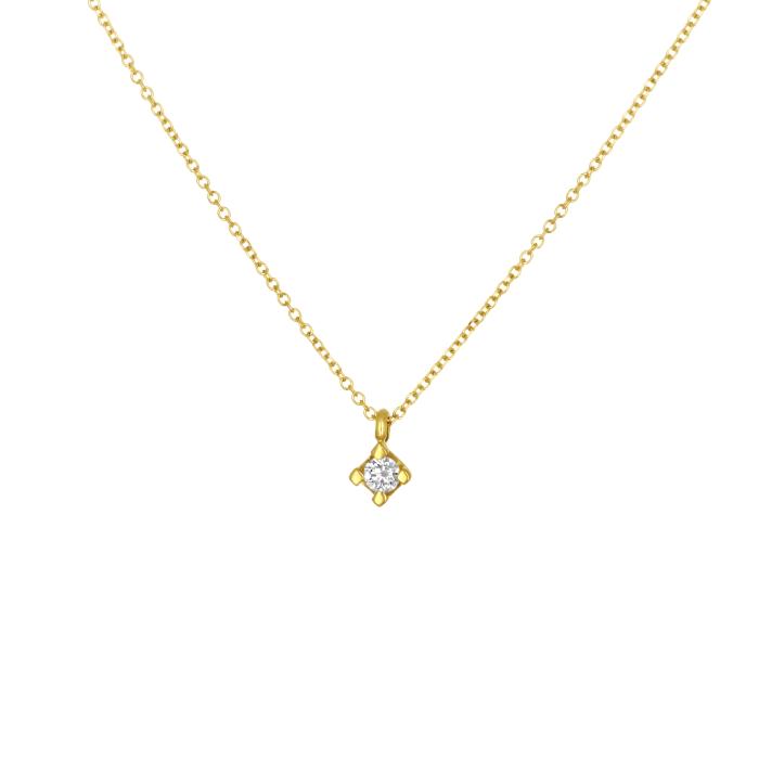Κολιέ Μονόπετρο με Διαμάντι Χρυσός K18 SKU-84371