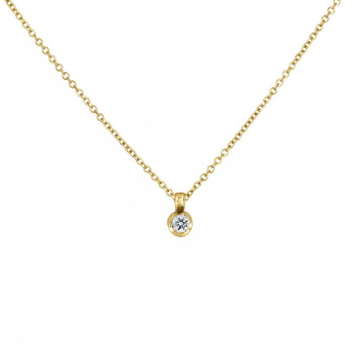 Κολιέ Μονόπετρο με Διαμάντι Χρυσός Κ18 SKU-84300
