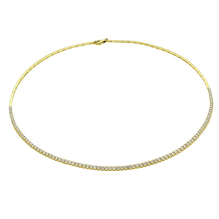 Κολιέ Περιδέραιο με Λευκά Ζιργκόν Χρυσός K9 SKU-84789