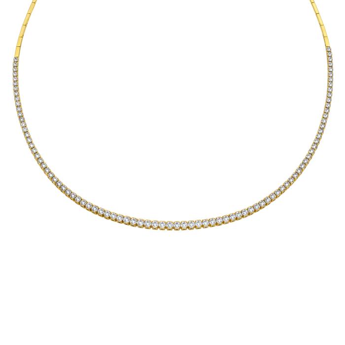 Κολιέ Περιδέραιο με Λευκά Ζιργκόν Χρυσός K9 SKU-84789