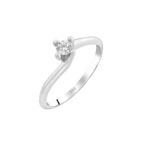 Λευκόχρυσο Μονόπετρο Δαχτυλίδι K14 με Round Διαμάντι SKU-84395