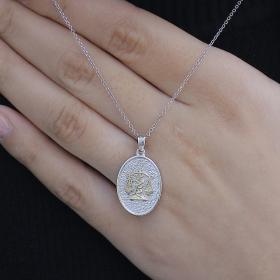 Μενταγιόν Διπλής Όψεως με τη Θέμιδα από Ασήμι 925° & Χρυσός Κ9 SKU-84434