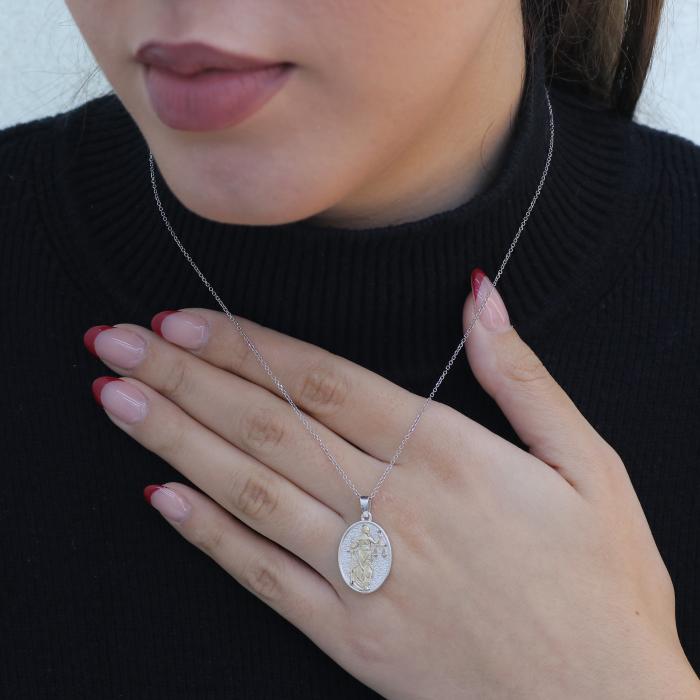 Μενταγιόν Διπλής Όψεως με τη Θέμιδα από Ασήμι 925° & Χρυσός Κ9 SKU-84434