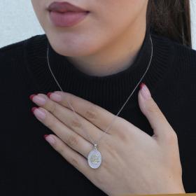 Μενταγιόν Διπλής Όψεως με τη Θέμιδα από Ασήμι 925° & Χρυσός Κ9 SKU-84434