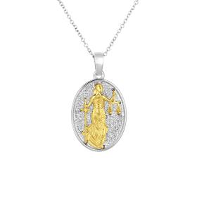 Μενταγιόν Διπλής Όψεως με τη Θέμιδα από Ασήμι 925° & Χρυσός Κ9 SKU-84434