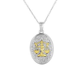 Μενταγιόν Διπλής Όψεως με τη Θέμιδα από Ασήμι 925° & Χρυσός Κ9 SKU-84434