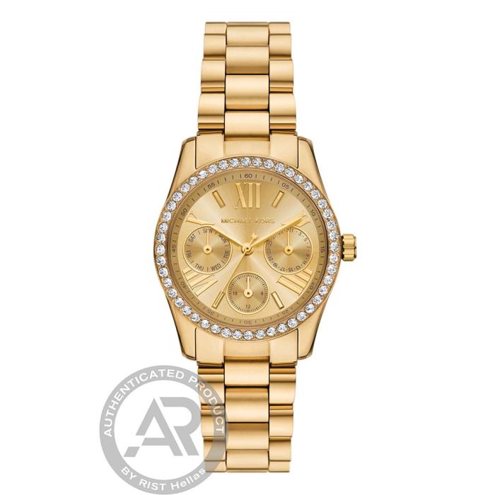 Γυναικείο Ρολόι MICHAEL KORS Lexington με Χρυσό Καντράν SKU-84288