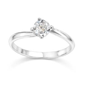 Μονόπετρο Δαχτυλίδι Λευκόχρυσος K14 με Διαμάντι SKU-84991