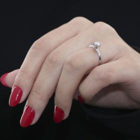 Μονόπετρο Δαχτυλίδι Λευκόχρυσος K18 με Lab Grown Diamond SKU-84159