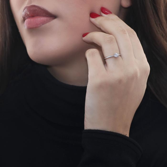 Μονόπετρο Δαχτυλίδι Λευκόχρυσος K18 με Lab Grown Diamond SKU-84159