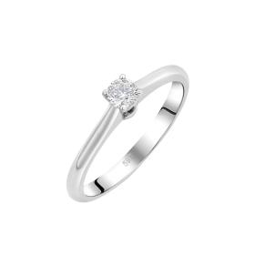 Μονόπετρο Δαχτυλίδι με Διαμάντι Λευκόχρυσος Κ14 SKU-84405