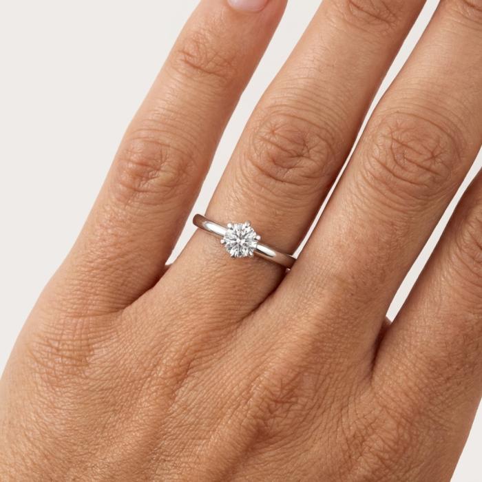 Μονόπετρο Δαχτυλίδι με Διαμάντι σε Λευκόχρυσο K14 SKU-84631