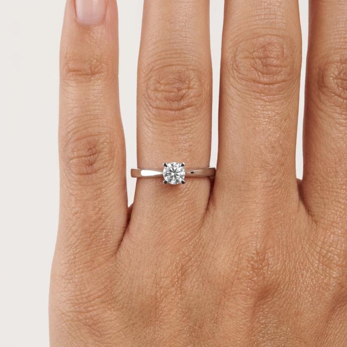 Μονόπετρο Δαχτυλίδι με Διαμάντι σε Λευκόχρυσο K14 SKU-84661