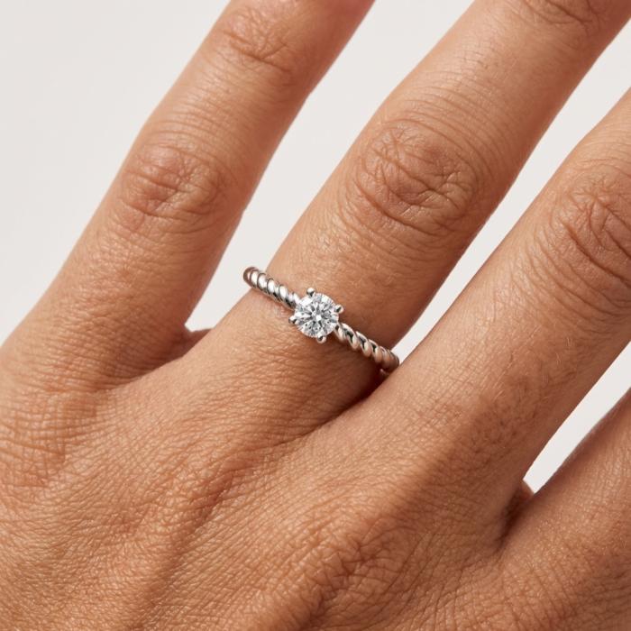 Μονοπετρο Δαχτυλίδι με Lab Grown Διαμάντι Λευκόχρυσος K18 SKU-84160