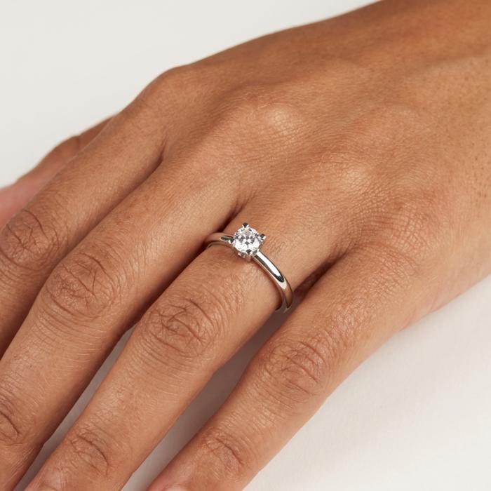 Μονόπετρο Δαχτυλίδι με Lab Grown Διαμάντι σε Λευκόχρυσο Κ18 SKU-84162