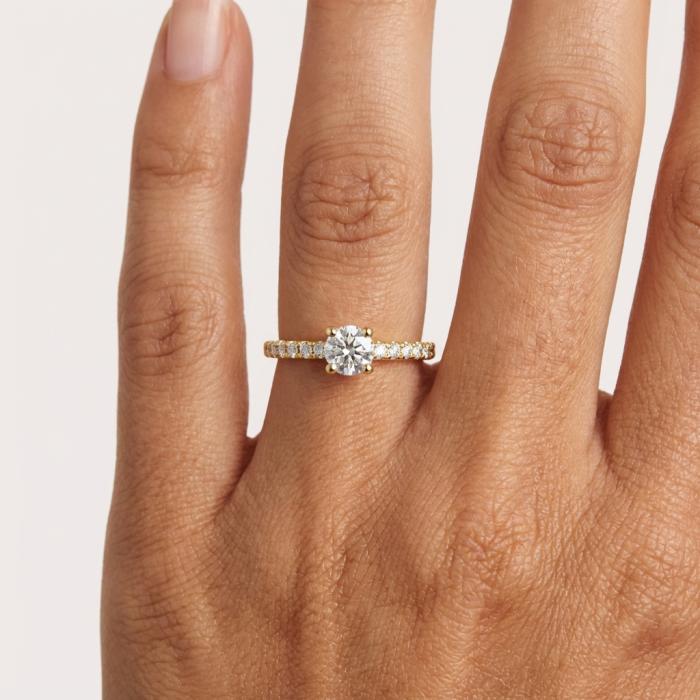 Μονόπετρο Δαχτυλίδι με Lab Grown Διαμάντια Χρυσός Κ18 SKU-84150