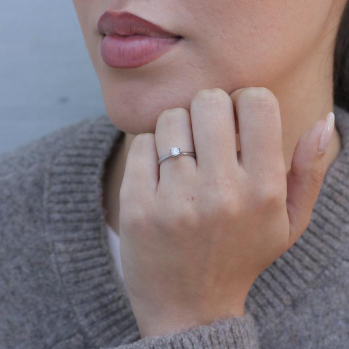 Μονόπετρο Δαχτυλίδι με Lab Grown Diamond Λευκόχρυσο K18 SKU-84158