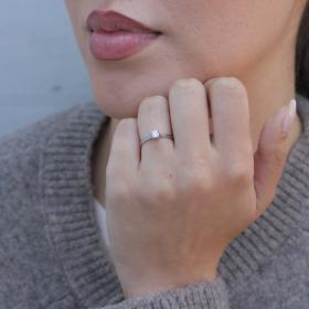 Μονόπετρο Δαχτυλίδι με Lab Grown Diamond Λευκόχρυσο K18 SKU-84158