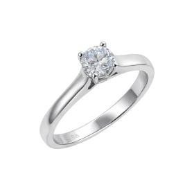 Μονόπετρο Δαχτυλίδι με Lab Grown Diamond Λευκόχρυσος K14 SKU-84289