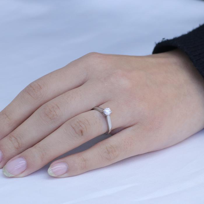 Μονόπετρο Δαχτυλίδι με Lab Grown Diamond Λευκόχρυσος K14 SKU-84289
