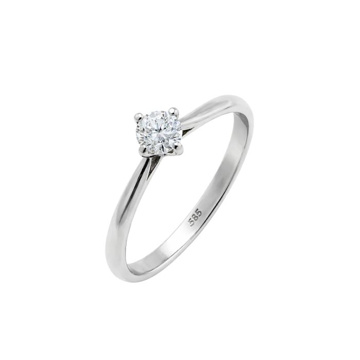 Μονόπετρο Διαμάντι Lab Grown Λευκόχρυσος K14 SKU-84155