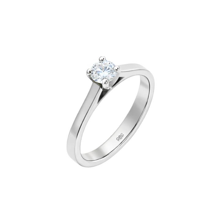 Μονόπετρο Δαχτυλίδι με Lab Grown Διαμάντι Λευκόχρυσος K14 SKU-84157