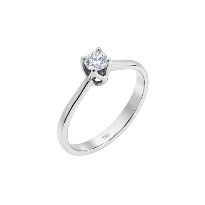 Μονόπετρο Δαχτυλίδι με Lab Grown Diamond Λευκόχρυσο K18 SKU-84158